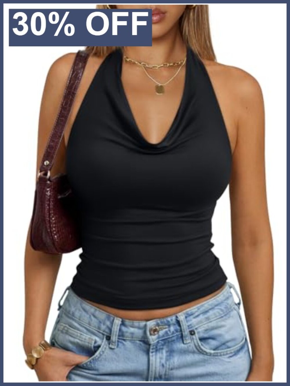 Halter Crop Top Sleeveless Backless Y2K Going Out Summer Top